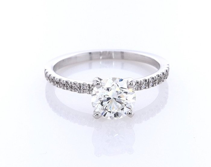 Ring - 14 karat Hvidguld -  121ct tw Diamant (Natur) - Diamant