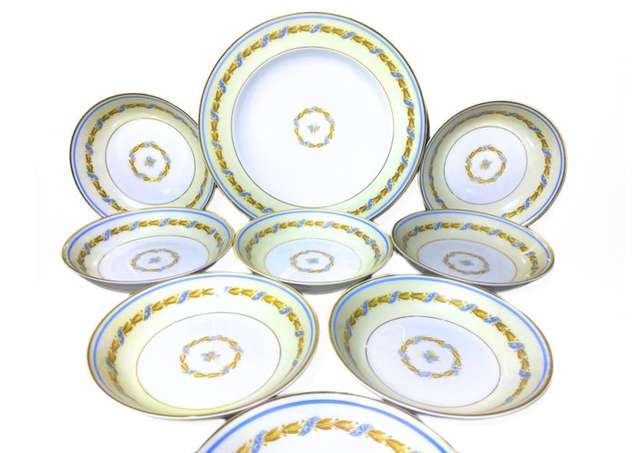 Limoges, Charles Ahrenfeldt - Dessertservice (9) - Porcelæn