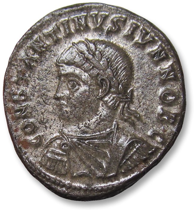 Romarriket Constantine II as Caesar under his father Constantine I Follis Antioch mint circa 324-325 AD - mintmark SMANTS - Ex CNG 2011 -