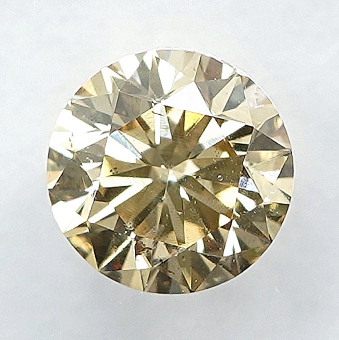 1 pcs Diamant  (Naturfarvet)  - 050 ct - Fancy Brunlig Gul - SI2 - International Gemological Institute (IGI)