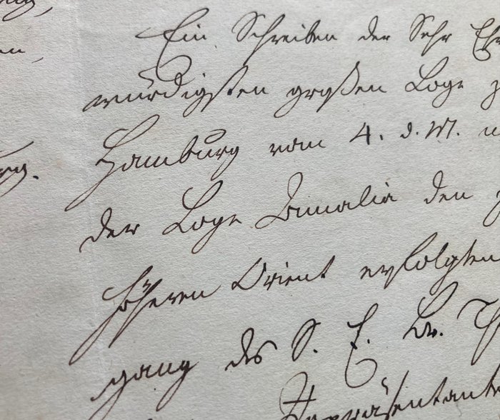 Johann Christian Ludwig - Große Loge zu Hamburg an die Loge Amalia - Freimaurerbrief in deutscher Kurrentschrift - 1840