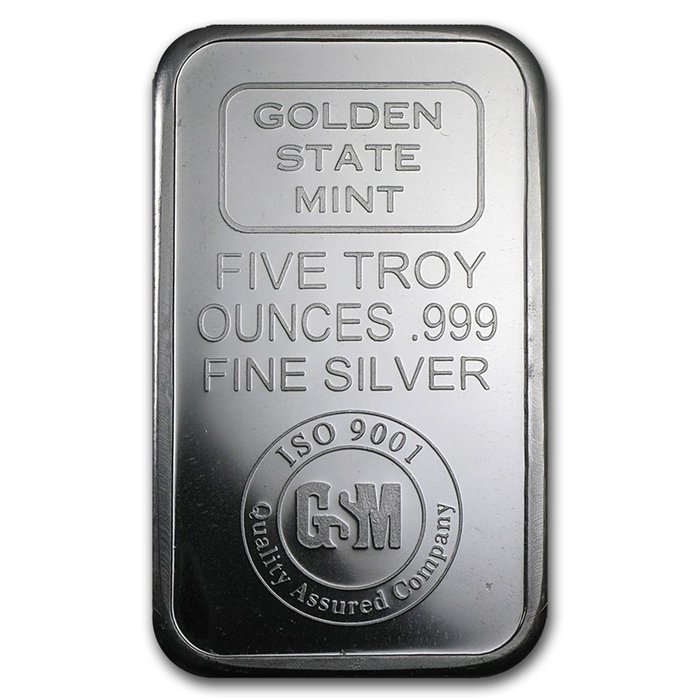 5 Troy Ounce - Sølv 999 - Golden State Mint