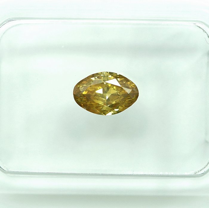 1 pcs Diamant  (Naturfarvet)  - 059 ct - Fancy intense Gullig Orange - I1 - Gem Report Antwerp (GRA)