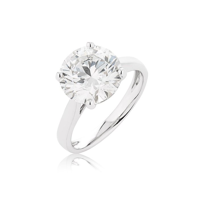 Ingen mindstepris - Ring Platin -  4.58ct. tw. Diamant (Laboratoriedyrket) - IGI-certificeret - ideel snit