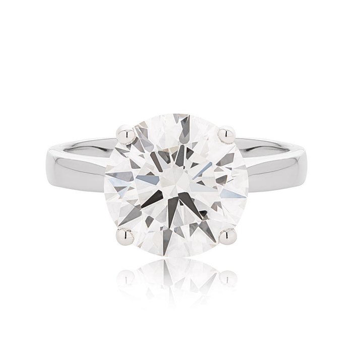 Ingen mindstepris - Ring Platin -  4.58ct. tw. Diamant (Laboratoriedyrket) - IGI-certificeret - ideel snit