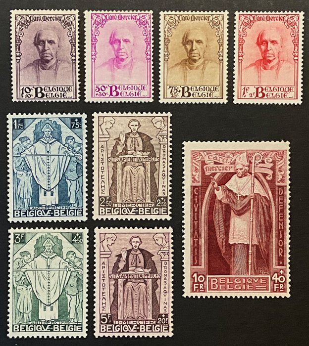 Belgien 1933 - Cardinal Mercier - Komplet serie - POSTFRIS - OBP 342/350 - ZONDER RESERVEPRIJS