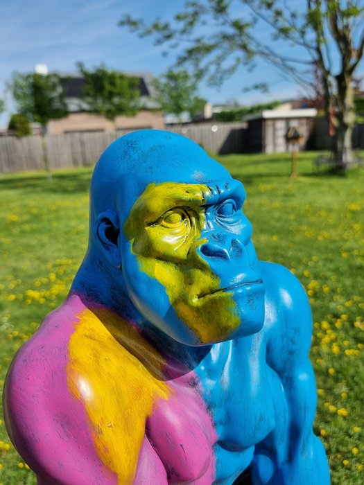 Statue, XL Art Gorilla - 44 cm - Harpiks