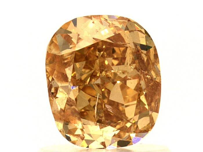 1 pcs Diamant  (Naturfarvet)  - 094 ct - Pude - Fancy intense Gul Orange - I1 - Gemological Institute of America (GIA)