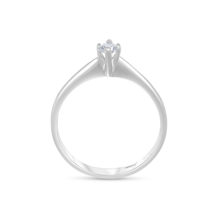 Ring - 18 kraat Hvidguld -  0.15ct. tw. Diamant (Natur)