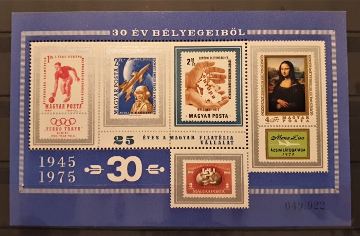 Ungarn 1975/1982 - Michel Block 114, 127, 134 i, 145 i, 151 i, 155 i - specielle, sjældne versioner