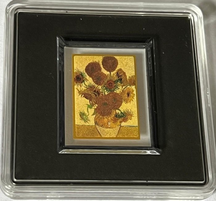 Tokelau. 1 Dollar ND Van Gogh - Sonnenblumen - Colorized, 1/500 Oz (.999)  (Ingen mindstepris)