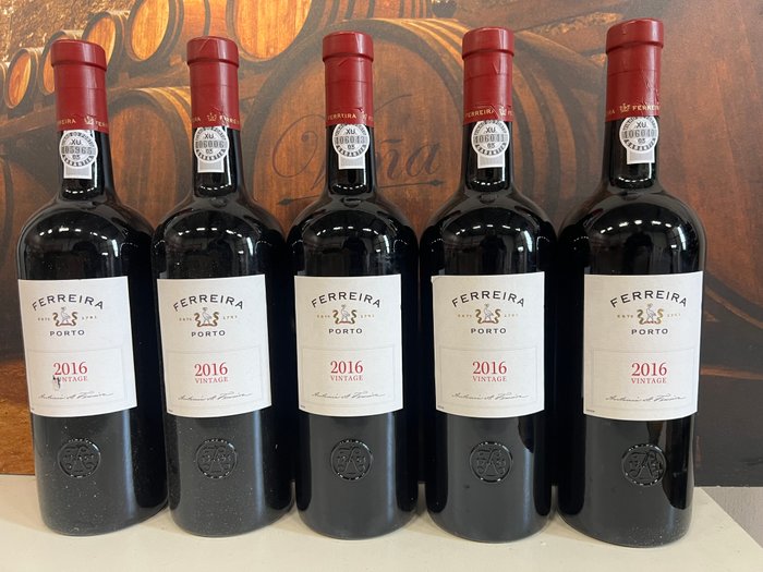 2016 Ferreira - Vintage Port -  Porto  - 5 Flasker (0,75 L)