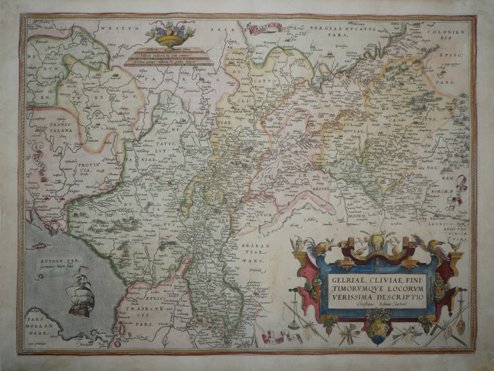 Holland - Gelderland; Ortelius - Gelriae Cliviae  - 1570