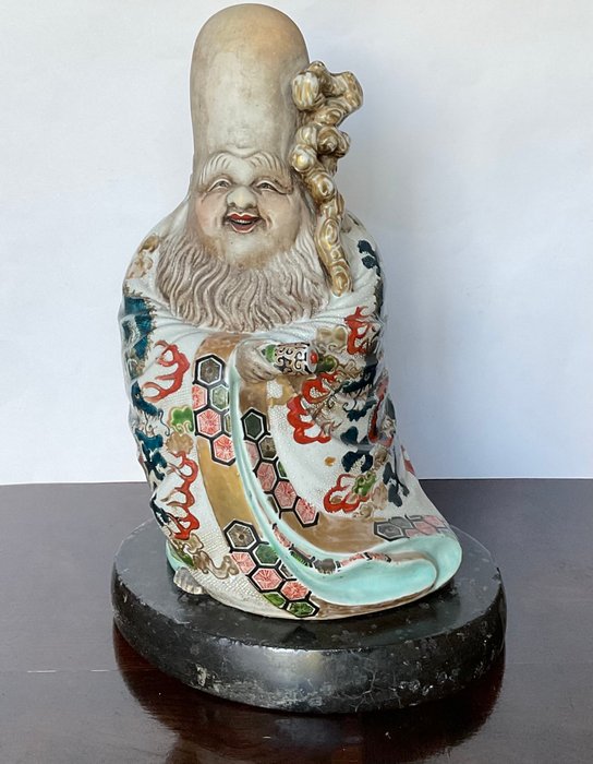 God of Good Fortune Fukurokuju 福禄寿 - ca 1900 (Late Meiji) - Skulptur Porcelæn - Japan  (Ingen mindstepris)