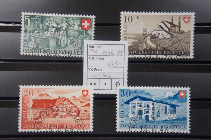 Schweiz 1946 - Pro Patria - First Day Stamp 1946 Series - Katalogværdi