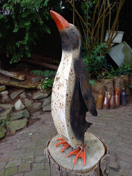 Skulptur, "Koddige Pinguïn" - 56 cm - Metal