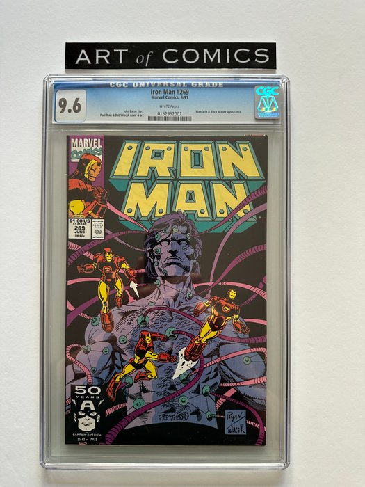 Iron Man #269 - Mandarin, Black Widow Appearance - Graded CGC 9.6! - Extremely High Grade! - White Pages! - 1 Graded comic - Første udgave - 1991