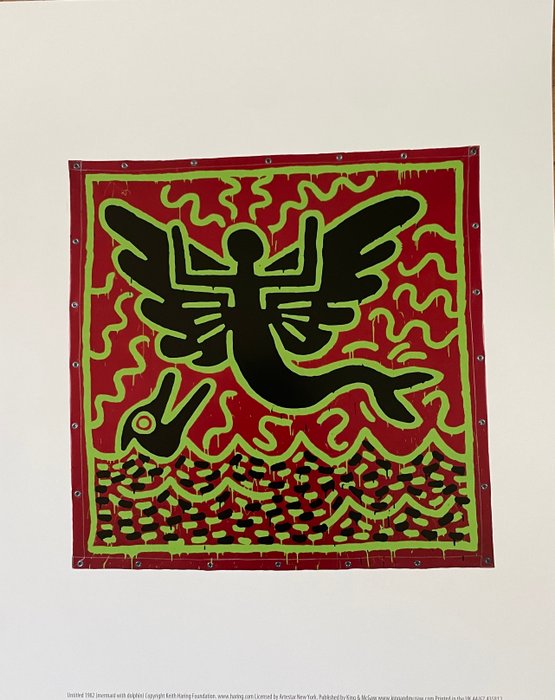 Keith Haring (after) - (1958-1990), Untitled, 1982 ( mermaid with dolphin), Licensed by Artestar New York