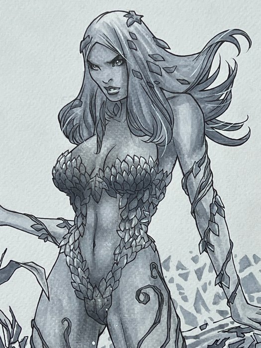 Marco Castiello - 1 Original drawing - Poison Ivy - Halftone Watercolor