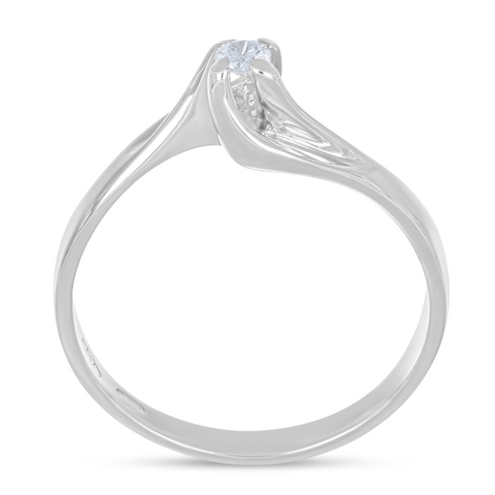 Ring - 18 kraat Hvidguld -  0.06ct. tw. Diamant (Natur)