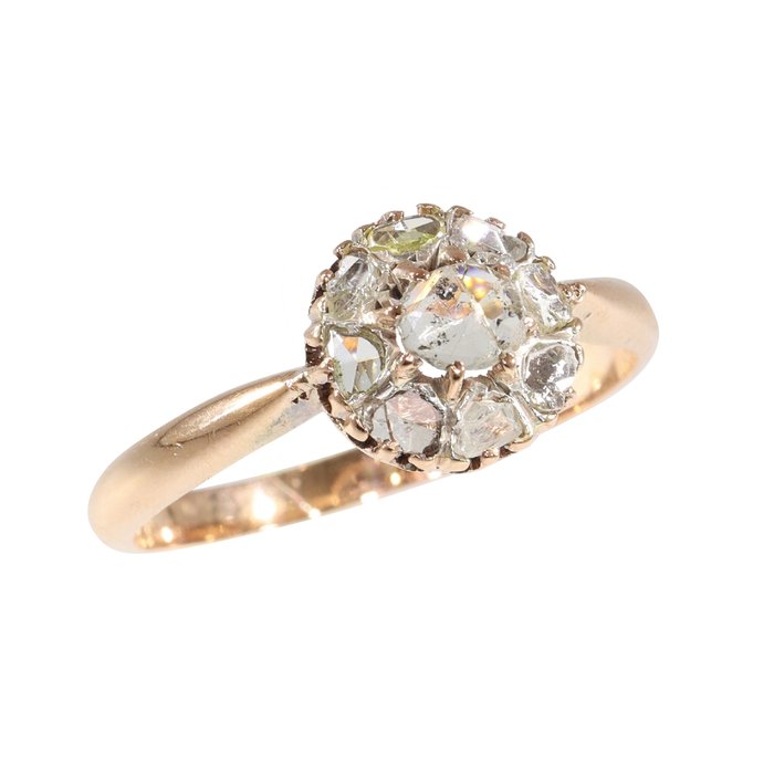 Ingen mindstepris - Ring - 18 kraat Rosaguld - Diamant - Vintage antik, 1900