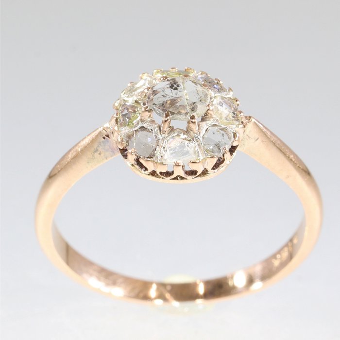 Ingen mindstepris - Ring - 18 kraat Rosaguld - Diamant - Vintage antik, 1900