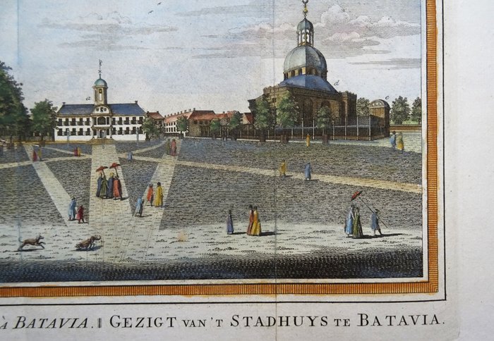 Indonesien - Jakarta, Batavia, Batavia Rådhus; J. van der Schley / Prévost d´Exiles - Vue de la Maison de Ville a Batavia / Gezigt van ´t Stadhuys te Batavia - 1751-1760