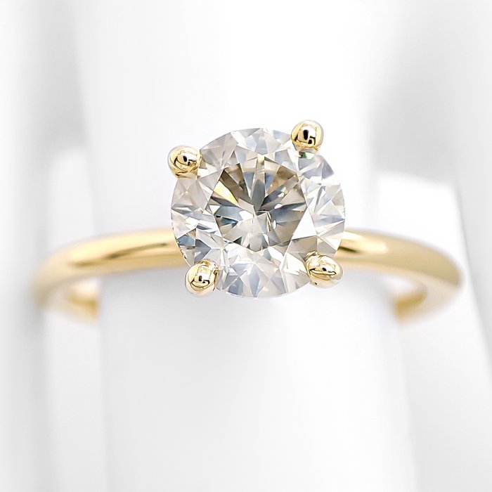 Ring - 14 karat Gulguld -  1.22ct. tw. Gul Diamant (Naturfarvet)