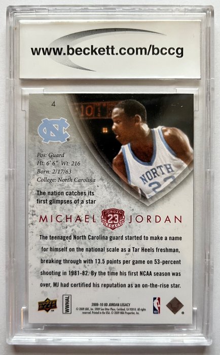 2009/10 Upper Deck MJ Legacy Collection Gold - Michael Jordan #4 - BCCG 10