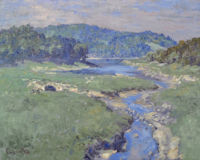 Chris van Dijk  (1952) Impressionist - " Lac de Pannecière  "