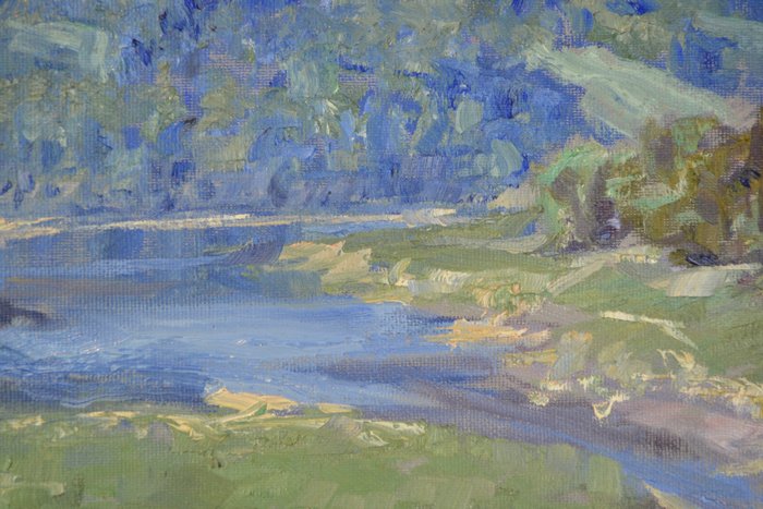 Chris van Dijk  (1952) Impressionist - " Lac de Pannecière  "