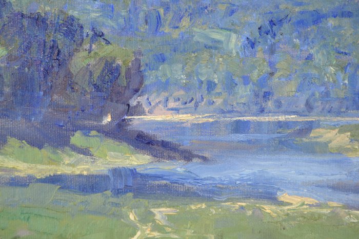 Chris van Dijk  (1952) Impressionist - " Lac de Pannecière  "