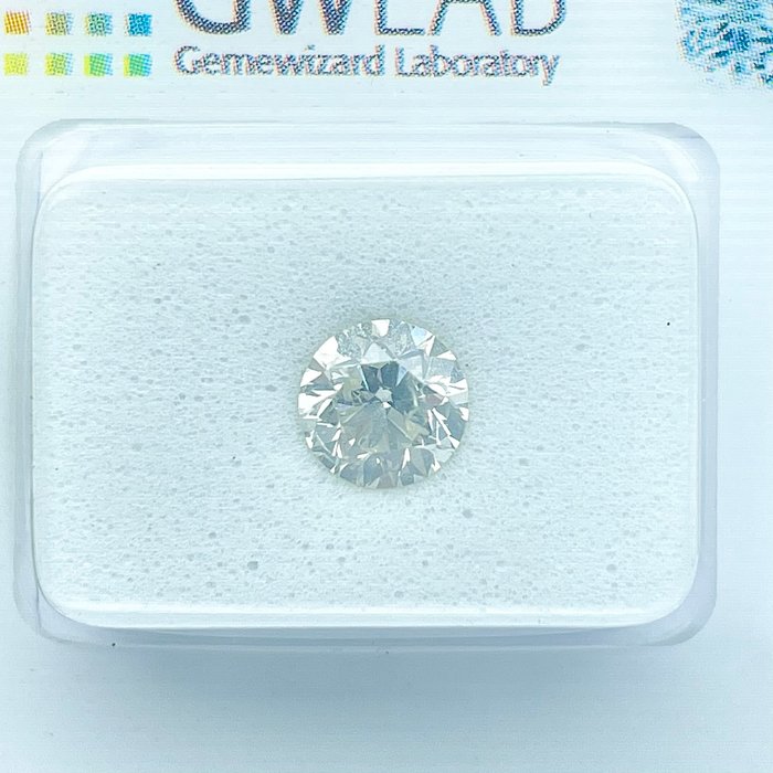 Ingen mindstepris - 1 pcs Diamant  (Natur)  - 0.97 ct - Rund - I - SI2 - Gemewizard Gemological Laboratory (GWLab)