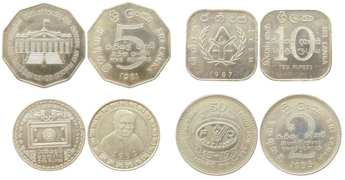 Sri Lanka. Various Denominations 1975/2012 (41 coins)  (Ingen mindstepris)