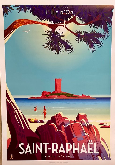 Monsieur Z - Monsieur Z - Affiche de Tourisme "Saint-Raphaël - L'île d'Or" 2016