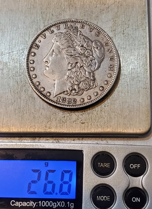 Förenta staterna. A Lot of 5x USA Dollars, including 1882-O Silver Dollar  (Ingen mindstepris)