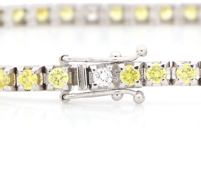 Ingen mindstepris - Armbånd - 18 kraat Hvidguld -  315ct tw Safir - Diamant