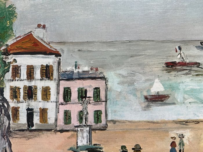 Maurice Utrillo (1883-1955) - Les deux maisons sur la rive