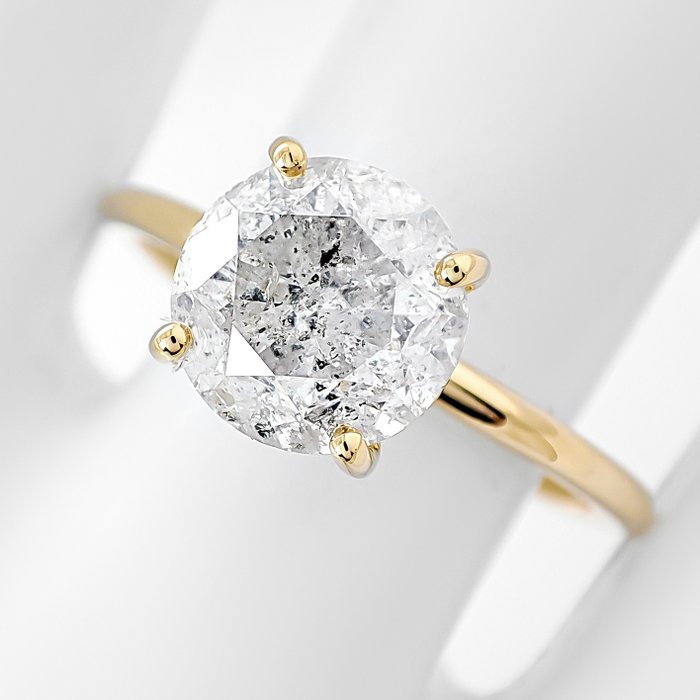 Ring - 14 karat Gulguld -  254ct tw Diamant (Natur)