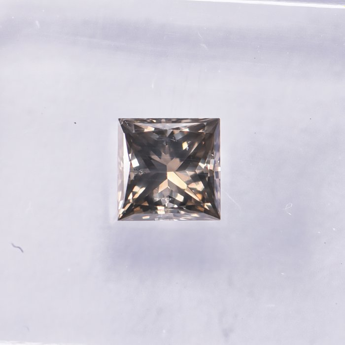 Ingen mindstepris - 1 pcs Diamant  (Naturfarvet)  - 0.50 ct - Kvadrat - Fancy Brunlig, Grå Gul - SI2 - International Gemological Institute (IGI)