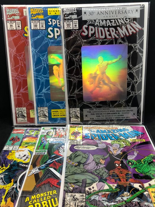 30th Anniversary ASM #365, The Spectacular Spider-Man #189, Web Of Spider-Man #90 - ASM #319, ASM #101 (fascimile), Spider-Man #7 - 6 Comic collection