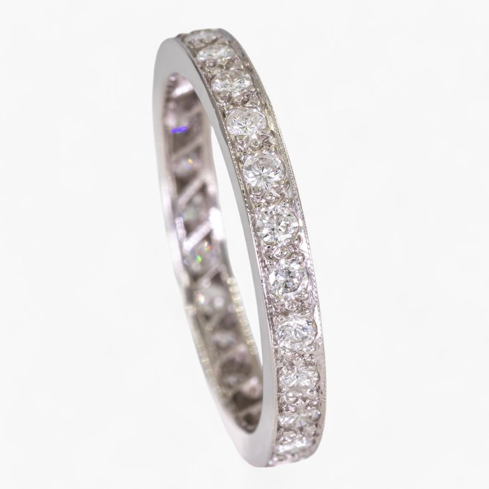 Ingen mindstepris - Ring - 18 kraat Hvidguld, IGI Antwerpen - 0,90 ct diamanter - evighed -  0.90ct. tw. Diamant (Natur)