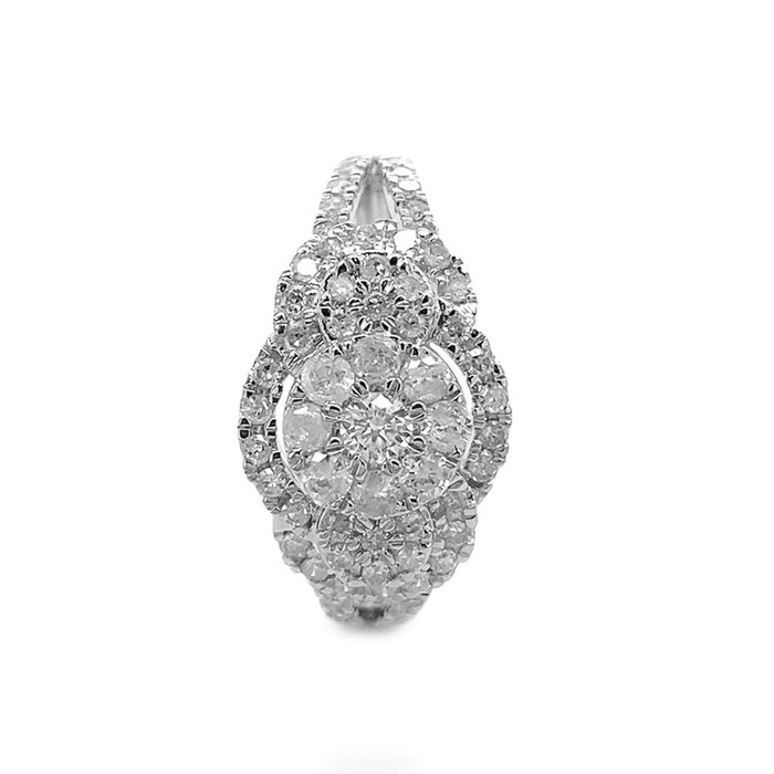 Ring - 14 karat Hvidguld -  0.72ct. tw. Diamant (Natur)