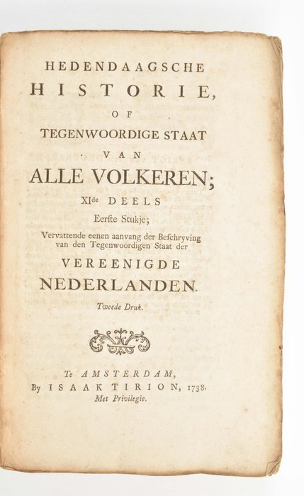 [Tirion] - Hedendaagsche Historie of Tegenwoordige Staat van alle volkeren XIde deel - 1739