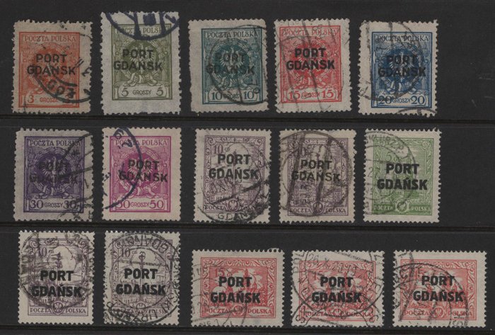 Port Gdansk 1925/1929 - 33 mærker inklusive forskellige BPP-testede varianter