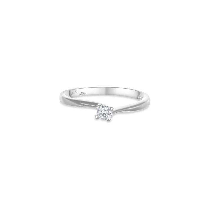 Ring - 18 kraat Hvidguld -  0.09ct. tw. Diamant (Natur)