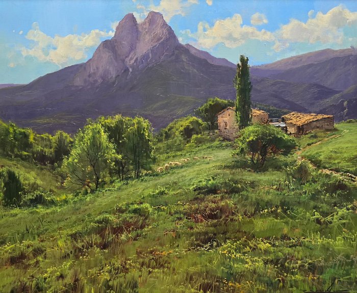 Ramón Vila Estudis (1958) - Paisaje rural impresionista