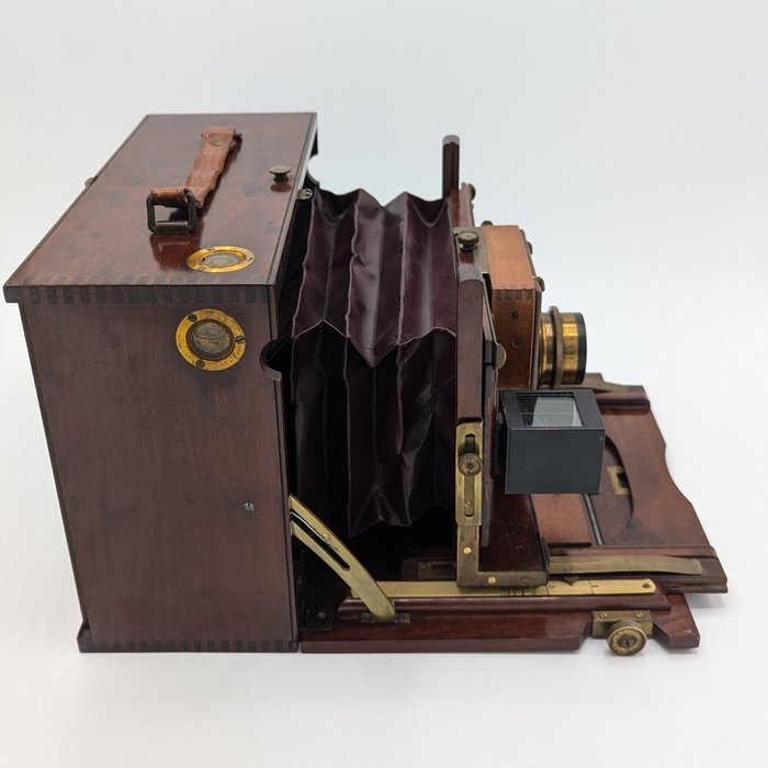 13x18 Wood camera with shutter and rare Krauss Kalloptat 185mm 7.7 Unknown Storformat kamera