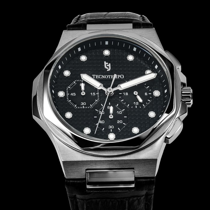 Tecnotempo - Chronograph "Ocatogon" - Black dial - - TT.OCT.B - Mænd - 2011-nu