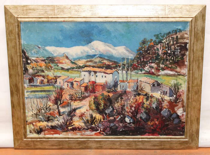 Ramon Vilamosa Real (1912-1994) - Vista de un pueblo